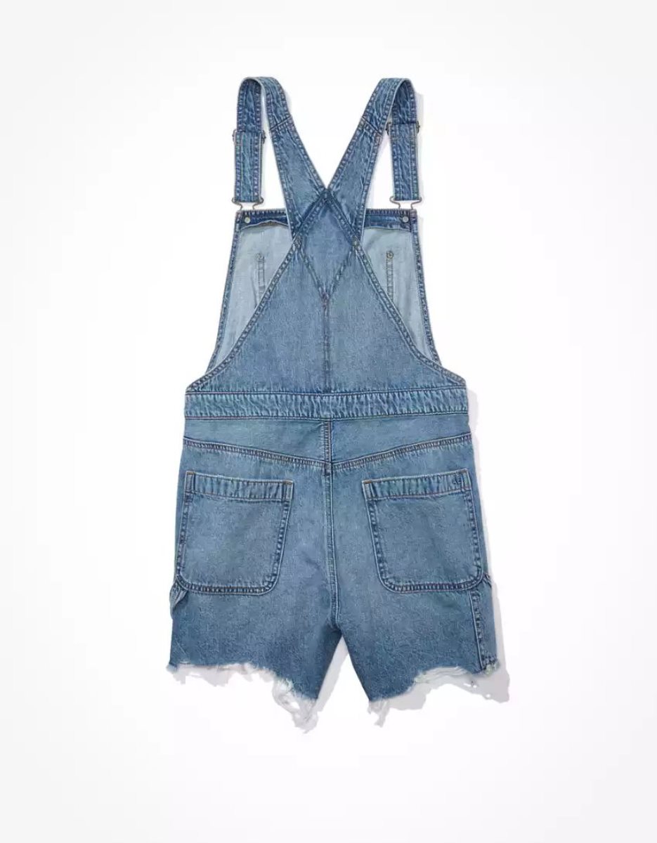 Shorts American Eagle AE Dreamy Drape Denim Baggy Overall Lavage Clair Femme | BTR-38465596